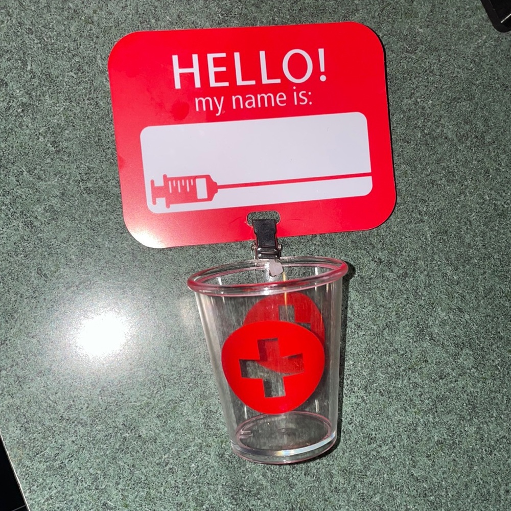 Nurse Badge with Shot Glass